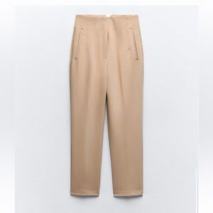 Zara taupe brown dress pants with a high waist size XS